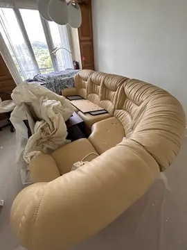 FAUTEUIL cuir créme