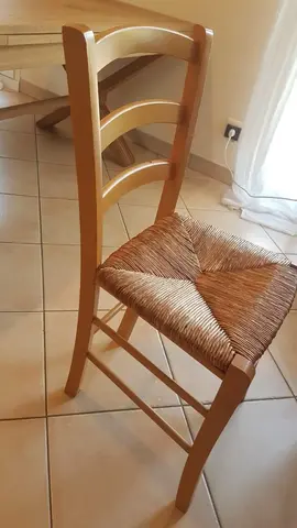 chaises bois paille