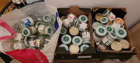 Bocaux du commerce pour réutilisation confiture/conserves