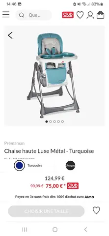 chaise haute Premaman