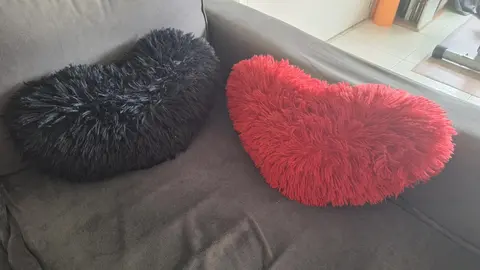 2 coussins coeurs