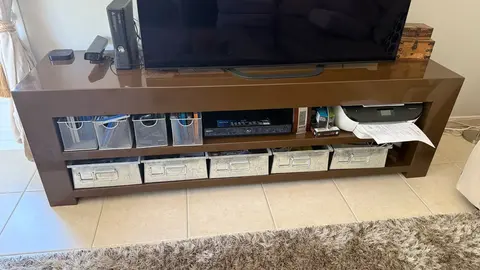 meuble tv en fer forgé et laqué