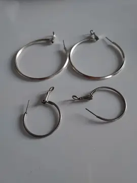Lot de 2 paires de créoles argentées