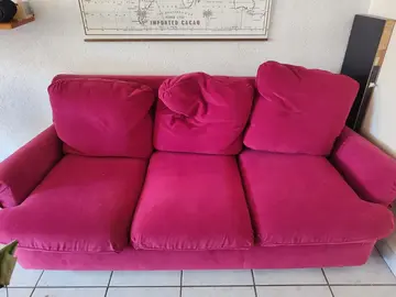 Canapé convertible en velours bordeaux