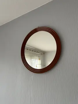 miroir rond en bois