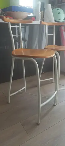 lot de 2 chaises de bar bois et métal