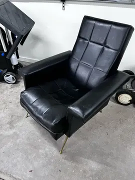 fauteuil noir années 50/60