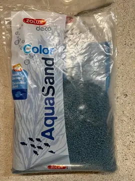 Sable coloré bleu pour aquarium