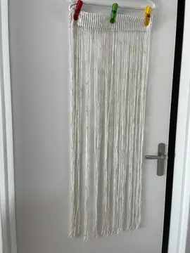 6 rideaux-fils blanc / beige en 85 x 115
