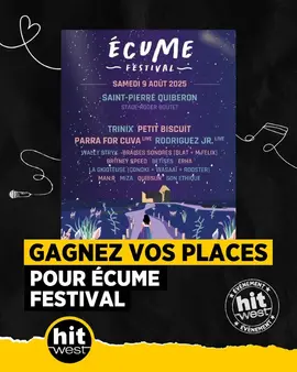 Deux billets Festival Ecume du 9 Août