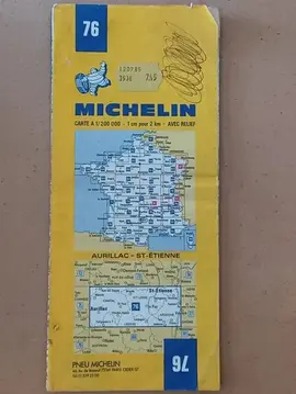 Carte routière Aurillac-Saint-Etienne