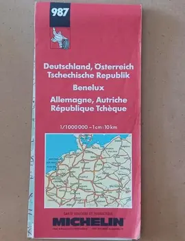 Carte routière Benelux Allemagne Autriche République tchèque