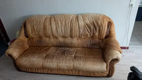 Canapé et fauteuil en cuir