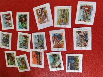 lot 15 timbres France fêtes et traditions