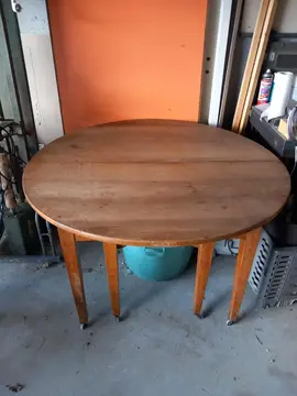 table en bois avec 5 allonges
