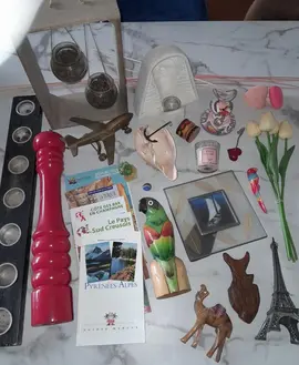 lot d'objets et souvenirs de voyages