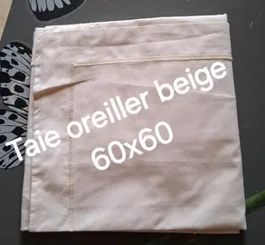 1 taie oreiller beige 60x60