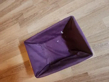 Panier en métal avec housse tissu mauve