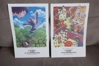 2 reproductions affichettes « LES aventures d’ALICE AU PAYS DES MERVEILLES