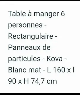 Table blanche rectangulaire