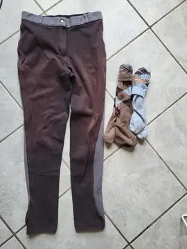 pantalon et chaussettes équitation ado