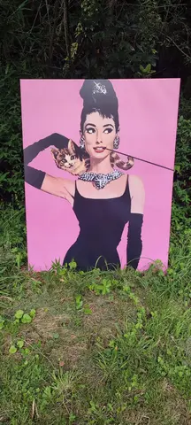 Grande impression sur toile de la comédienne Audrey Hepburn