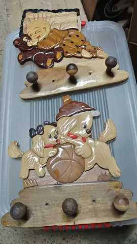 Don 2 porte-manteaux pour enfants en bois