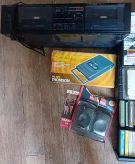 LOT double platine K7 à réparer + accessoires + K7