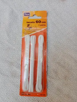 Lacets blancs 3 paires 60cm