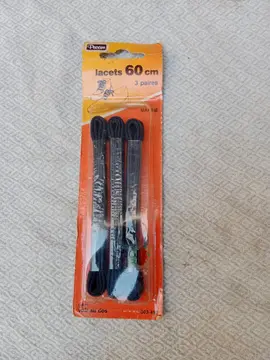 Lacets noirs 3 paires 60cm