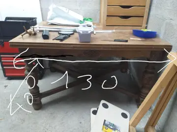 table avec rallonge à rénover et à prendre rapidement
