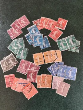 gros lot timbres France semeuses..