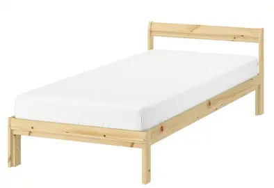 lit cadre bois avec sommier lattes en bois / sans matelas