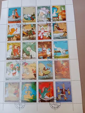 Planche de timbres des Aristochats