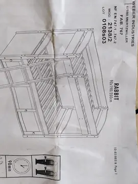 Lits superposés enfants 190x90 en bois et matelas