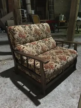 FAUTEUIL BOIS ET TISSU
