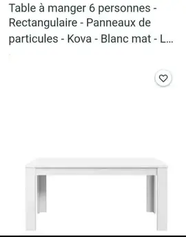 Table blanche rectangulaire