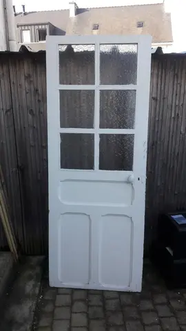 Porte bois avec vitrage