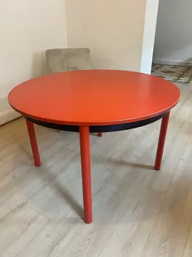 Table ronde avec 2 rallonges