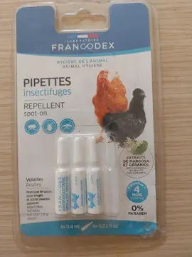 pipettes insectifuges poules