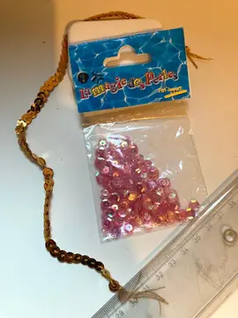 Perles de sequins (rose et or)