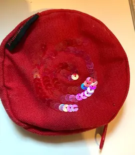Porte monnaie rouge à sequins