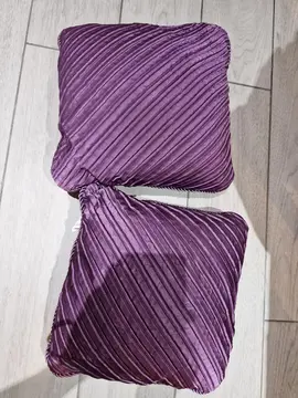 2 petits coussins violets