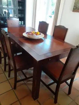 table et 6 chaises bois massif