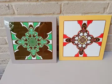 2 images sur aluminium 25 x 25 cm