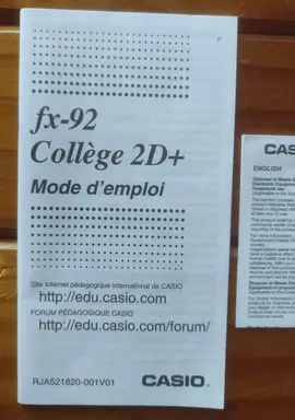 2ème notice de calculatrice fx-92 Collège 2D+
