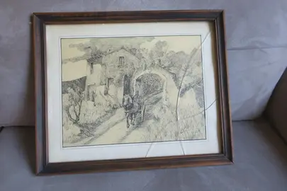 Dessin à l’encre de Chine « Mas provençal » François Martin 1968