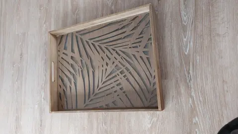 plateau bois avec fond en verre