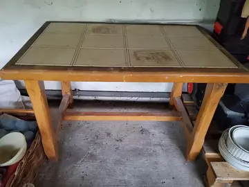 table en bois à recarreler 110 x70