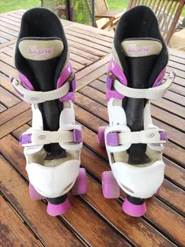 Patin à roulettes enfant réglable blanc/violet 32/36
